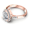 Round and Pear Diamonds 0.80CT Halo Ring in 18KT Rose Gold