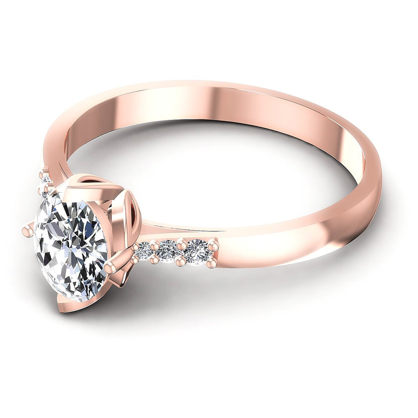 0.50CT Oval And Round  Cut Diamonds Engagement Rings