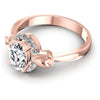 Round and Oval Diamonds 0.50CT Halo Ring in 18KT Rose Gold
