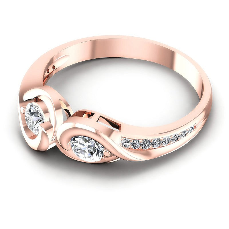 Round Diamonds 0.95CT Fashion Ring in 18KT Rose Gold