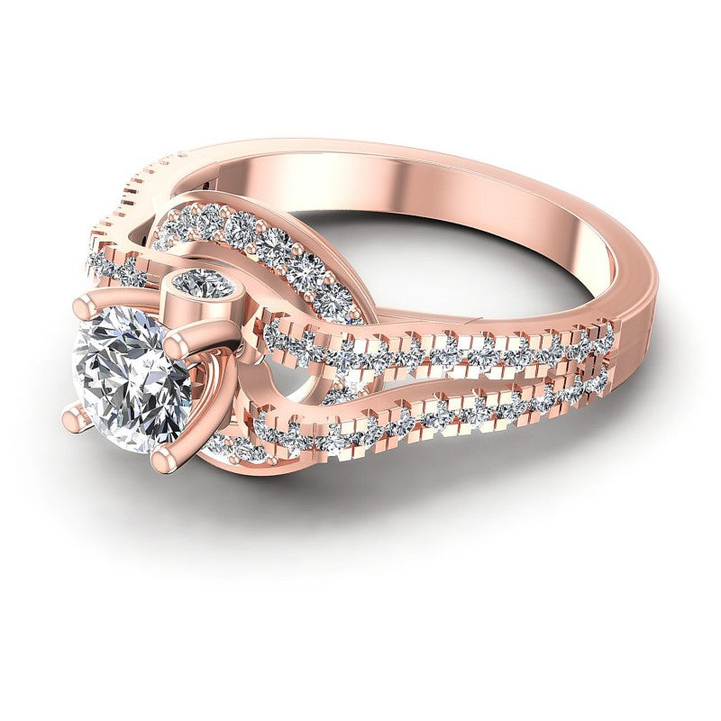 Round Diamonds 1.00CT Engagement Ring in 18KT Rose Gold