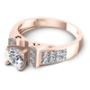 Princess and Round Diamonds 1.15CT Engagement Ring in 18KT Rose Gold