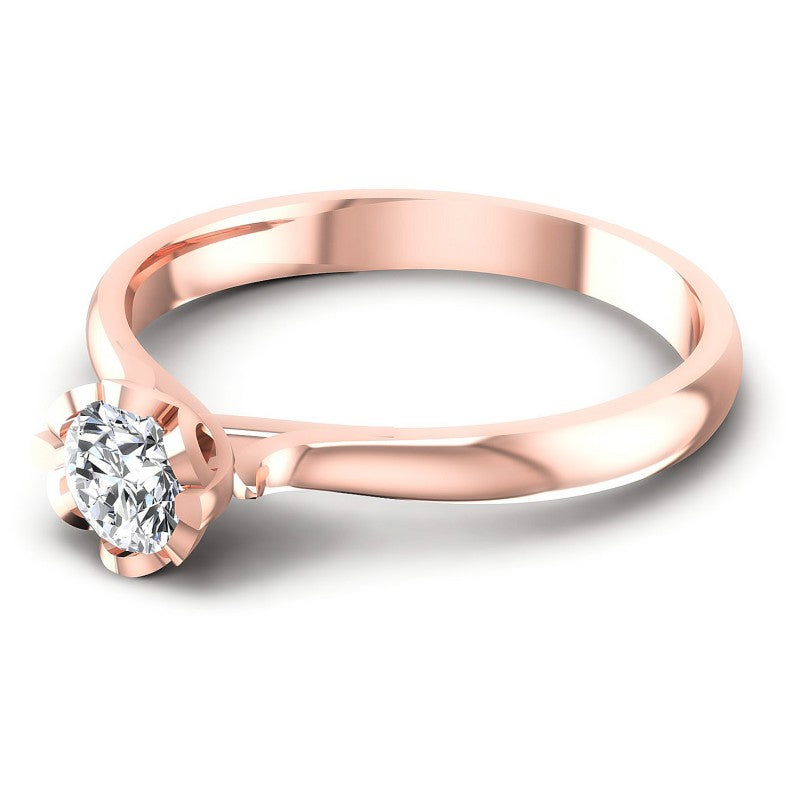 Round Diamonds 0.35CT Solitaire Ring in 18KT Rose Gold
