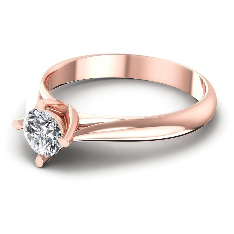 Round Diamonds 0.35CT Solitaire Ring in 18KT Rose Gold