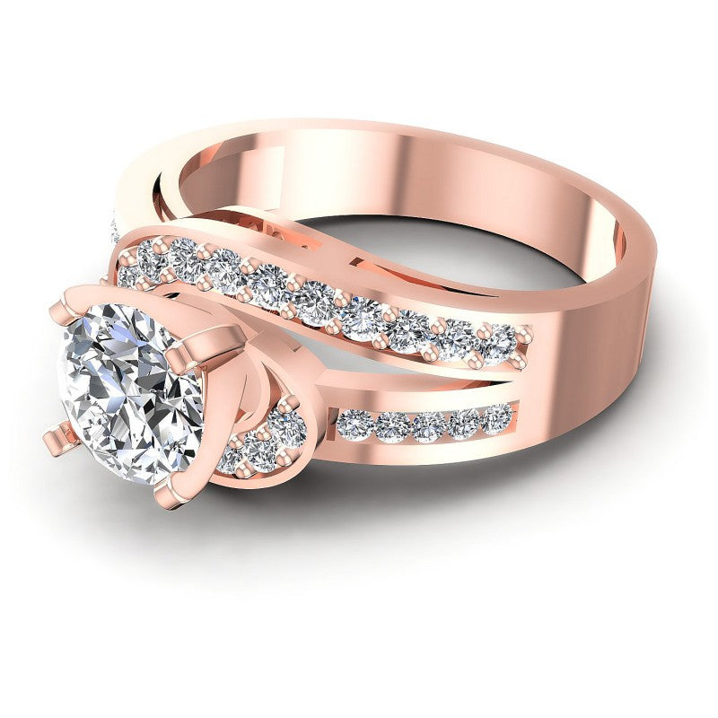 Round Diamonds 0.85CT Engagement Ring in 18KT Rose Gold
