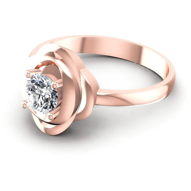 Round Diamonds 0.35CT Solitaire Ring in 18KT Rose Gold