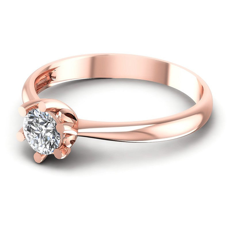 Round Diamonds 0.35CT Solitaire Ring in 18KT Rose Gold