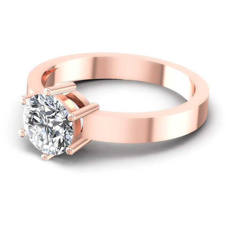 Round Diamonds 0.35CT Solitaire Ring in 18KT Rose Gold