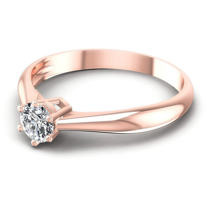Round Diamonds 0.35CT Solitaire Ring in 18KT Rose Gold