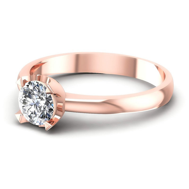 Round Diamonds 0.35CT Solitaire Ring in 18KT Rose Gold