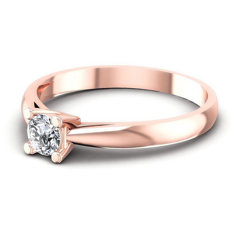 Round Diamonds 0.35CT Solitaire Ring in 18KT Rose Gold