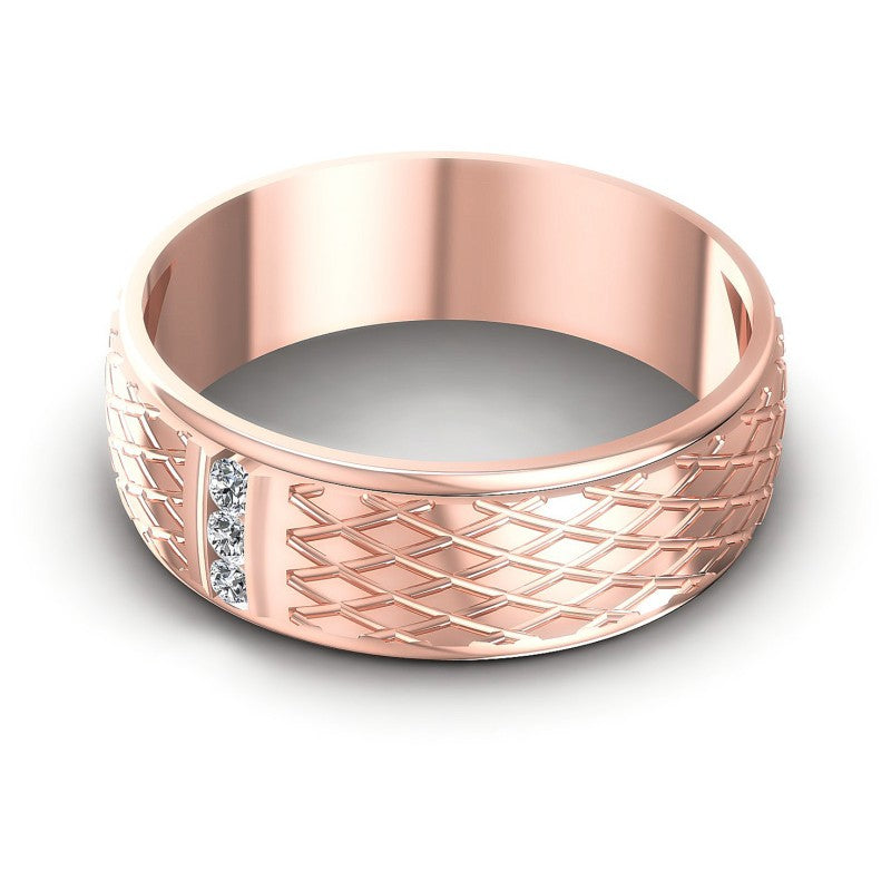 Round Diamonds 0.05CT Diamonds Wedding Band in 18KT Rose Gold