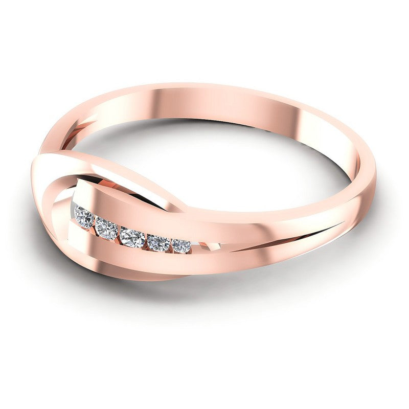 Round Diamonds 0.15CT Diamonds Wedding Band in 18KT Rose Gold