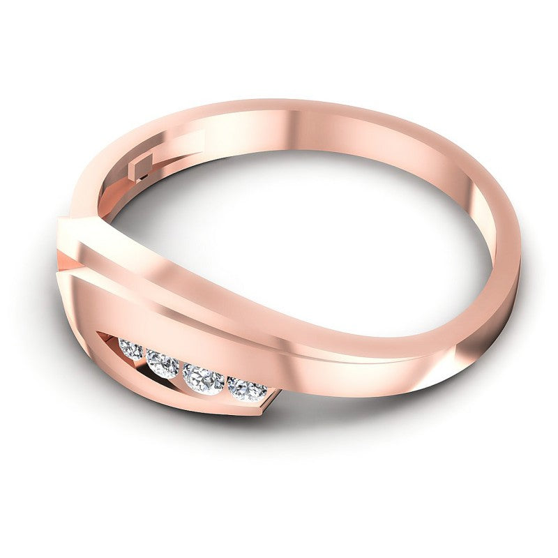 Round Diamonds 0.15CT Diamonds Wedding Band in 18KT Rose Gold