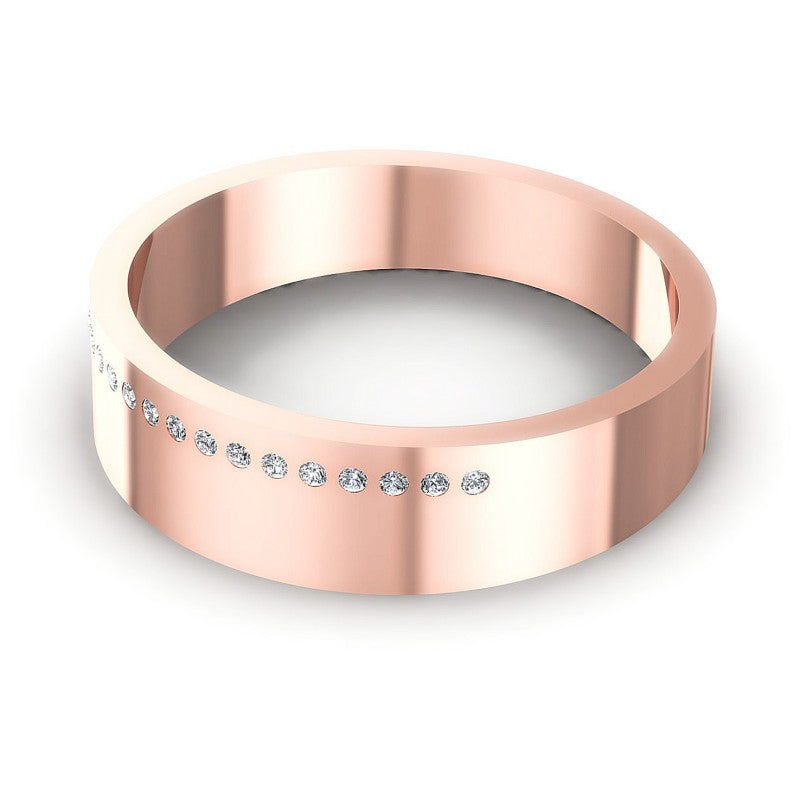 Round Diamonds 0.10CT Diamonds Wedding Band in 18KT Rose Gold