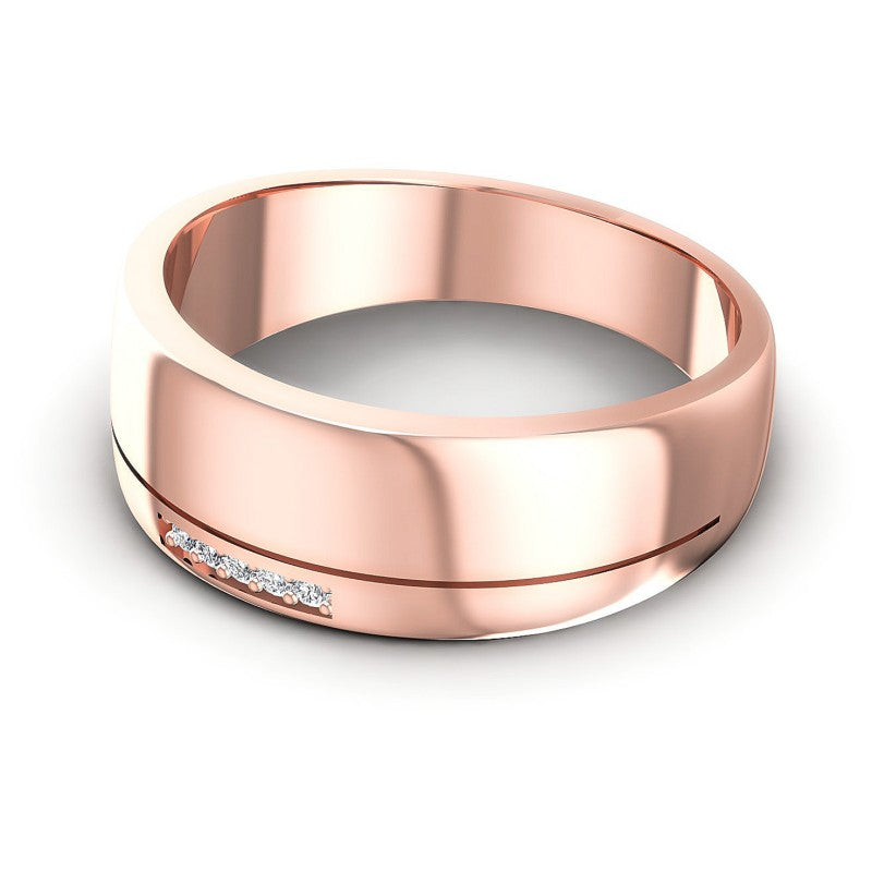 Round Diamonds 0.05CT Diamonds Wedding Band in 18KT Rose Gold