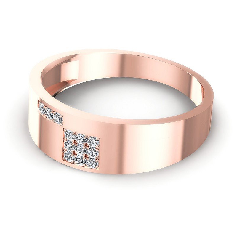 Round Diamonds 0.15CT Diamonds Wedding Band in 18KT Rose Gold