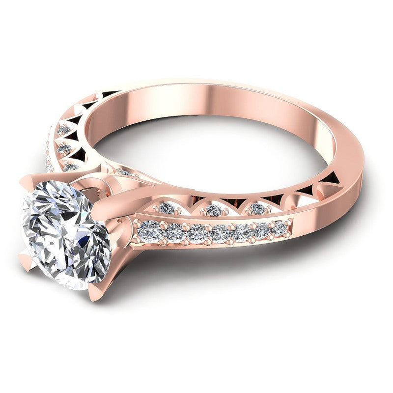 Round Diamonds 0.60CT Engagement Ring in 18KT Rose Gold