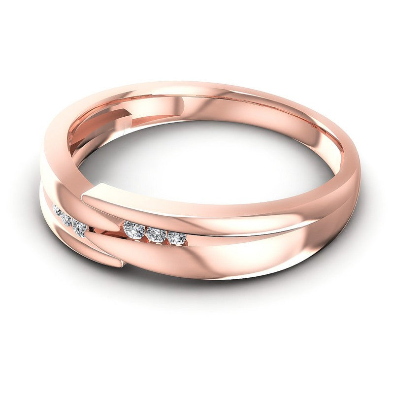 Round Diamonds 0.15CT Diamonds Wedding Band in 18KT Rose Gold