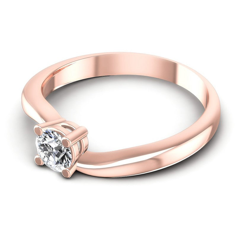 Round Diamonds 0.35CT Solitaire Ring in 18KT Rose Gold