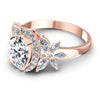 Round and Oval and Marquise Diamonds 1.15CT Halo Ring in 18KT Rose Gold