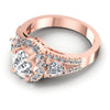 Round and Oval and Heart Diamonds 1.30CT Halo Ring in 18KT Rose Gold