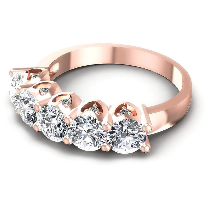 Round Diamonds 2.10CT Diamonds Wedding Band in 18KT Rose Gold