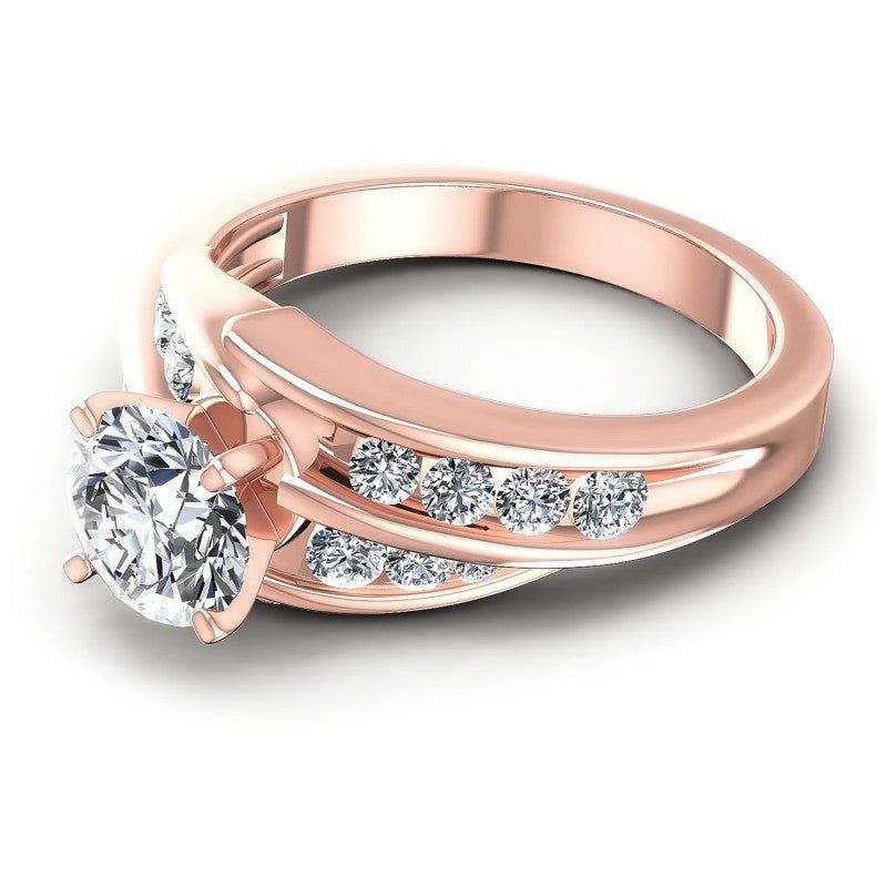 Round Diamonds 0.95CT Engagement Ring in 18KT Rose Gold