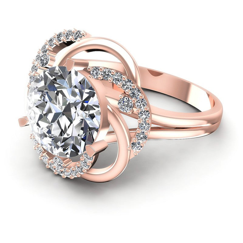 Round Diamonds 0.60CT Engagement Ring in 18KT Rose Gold