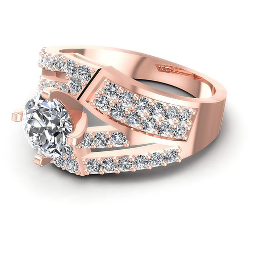 Round Diamonds 1.25CT Engagement Ring in 18KT Rose Gold