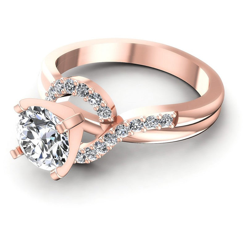 Round Diamonds 0.60CT Engagement Ring in 18KT Rose Gold