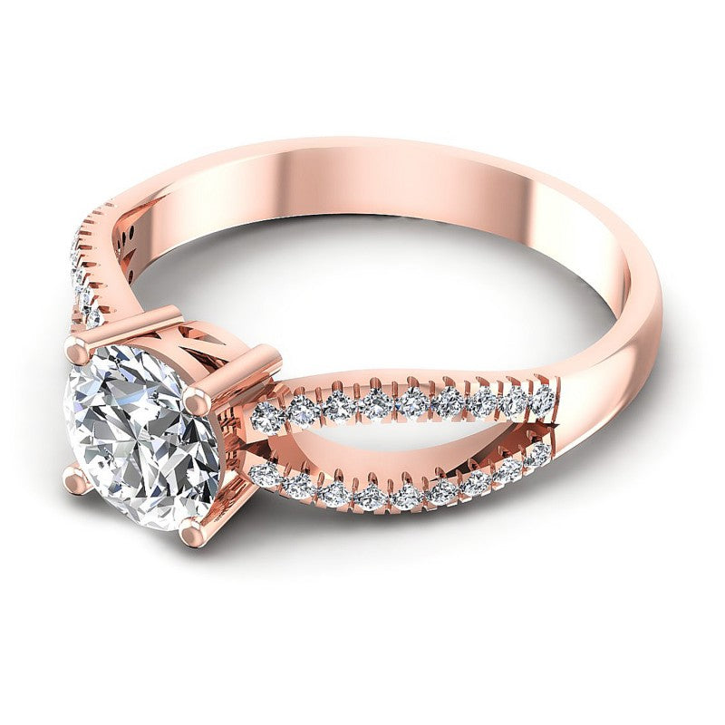 Round Diamonds 0.60CT Engagement Ring in 18KT Rose Gold