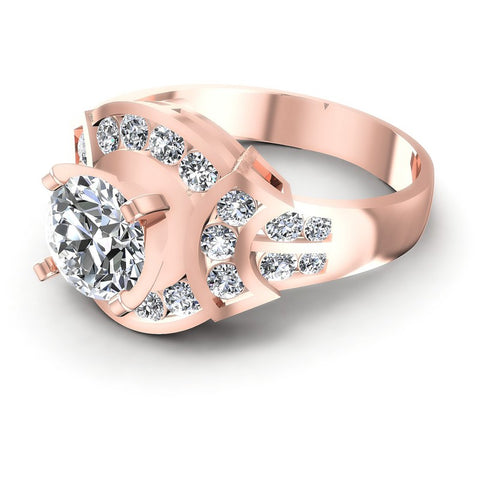 Round Diamonds 0.95CT Engagement Ring in 18KT Rose Gold