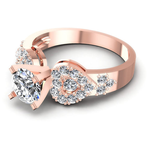 Round Diamonds 0.95CT Engagement Ring in 18KT Rose Gold
