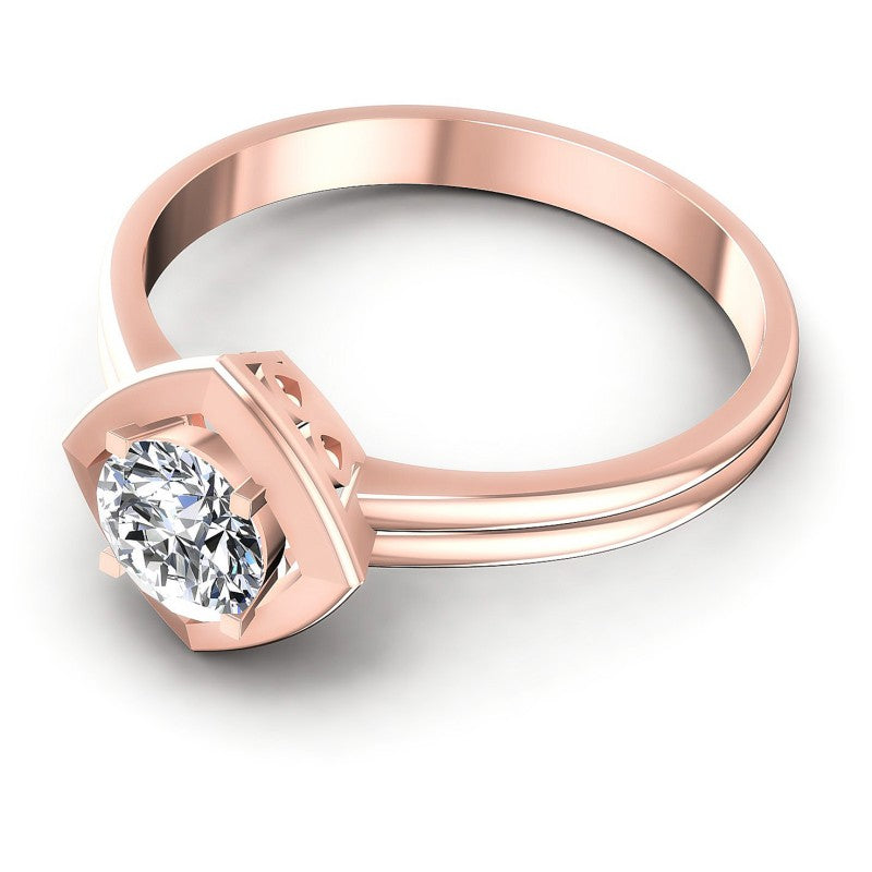 Round Diamonds 0.35CT Solitaire Ring in 18KT Rose Gold