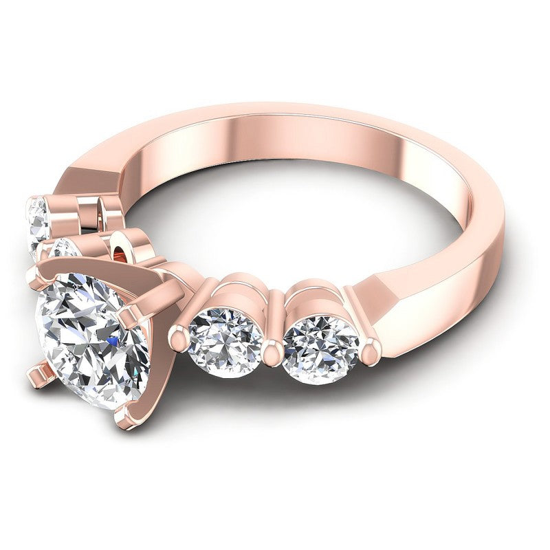 Round Diamonds 0.90CT Engagement Ring in 18KT Rose Gold