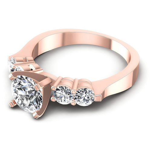 Round Diamonds 0.95CT Engagement Ring in 18KT Rose Gold