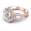 Round and Oval Diamonds 1.55CT Halo Ring in 18KT Rose Gold
