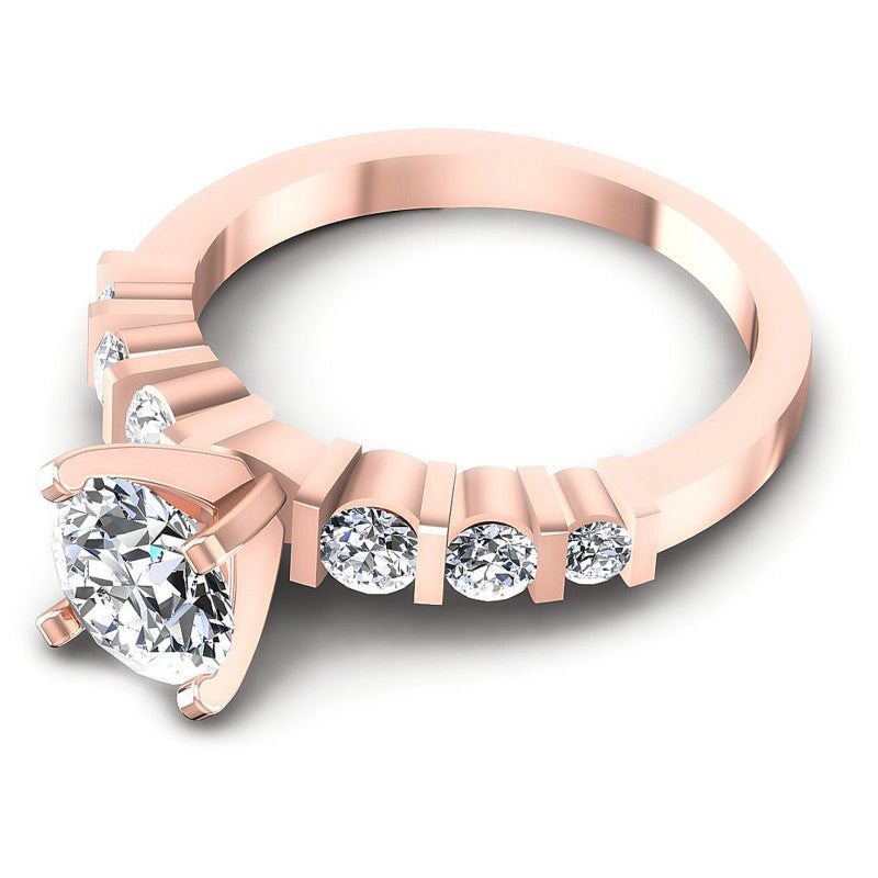 Round Diamonds 0.85CT Engagement Ring in 18KT Rose Gold