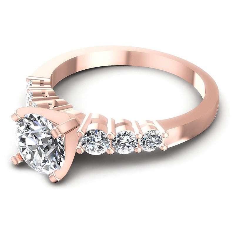 Round Diamonds 0.90CT Engagement Ring in 18KT Rose Gold