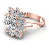 Radiant and Pear Diamonds 1.65CT Halo Ring in 18KT Rose Gold