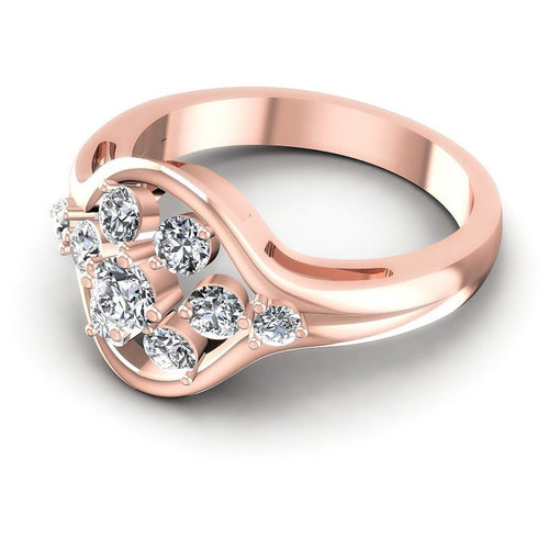 Round Diamonds 0.70CT Fashion Ring in 18KT Rose Gold