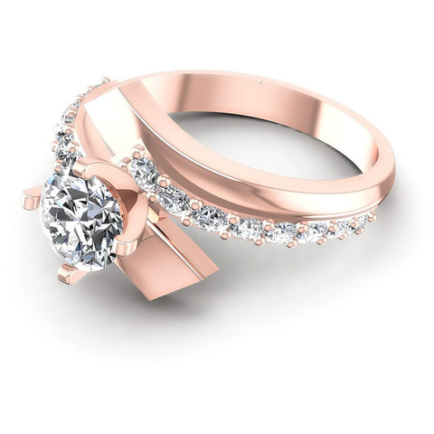 Round Diamonds 0.85CT Engagement Ring in 18KT Rose Gold