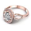 Round and Oval Diamonds 0.60CT Halo Ring in 18KT Rose Gold