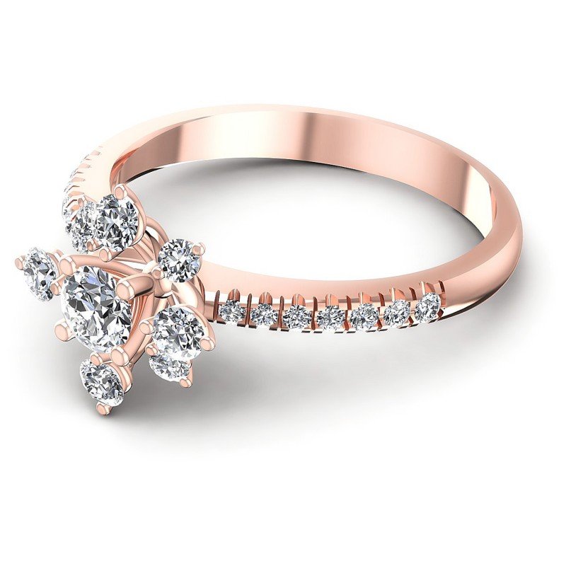 Round Diamonds 0.75CT Fashion Ring in 18KT Rose Gold