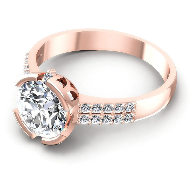 Round Diamonds 0.65CT Engagement Ring in 18KT Rose Gold