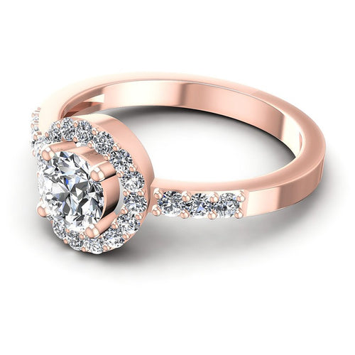 Round Diamonds 0.70CT Halo Ring in 18KT Rose Gold