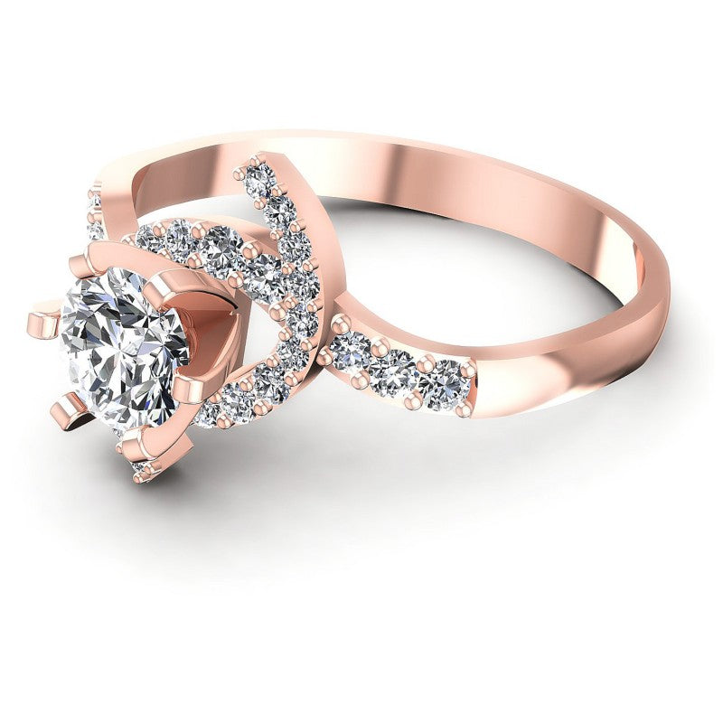 Round Diamonds 0.75CT Engagement Ring in 18KT Rose Gold