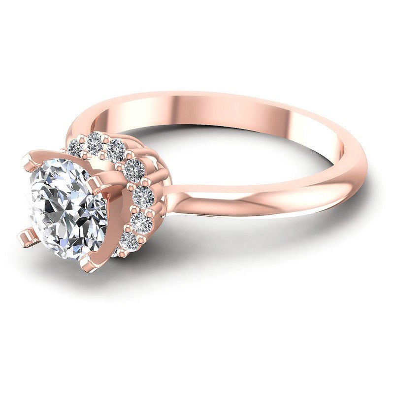 Round Diamonds 0.50CT Halo Ring in 18KT Rose Gold