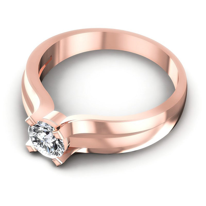 Round Diamonds 0.35CT Solitaire Ring in 18KT Rose Gold